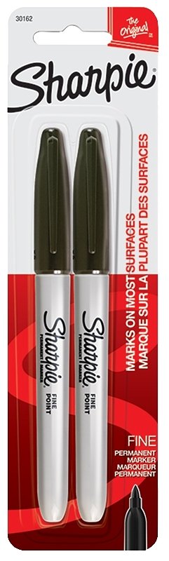MARKER PERMNT FN PT BLK 2PK   