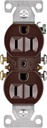 RECPT DUPLEX STD 3WIRE 15A BRN