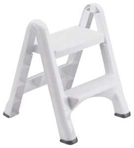 STOOL 2-STP FOLDABLE WHT 18IN 
