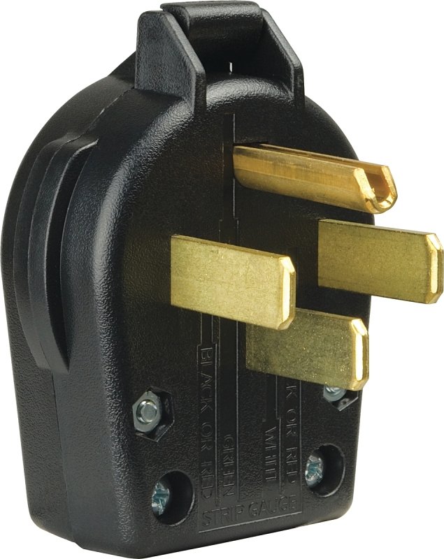 BLK PLAST ANG 4WR PLG 125/250V
