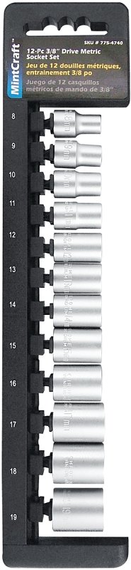 SOCKET SET METRIC 3/8DR 12PC  