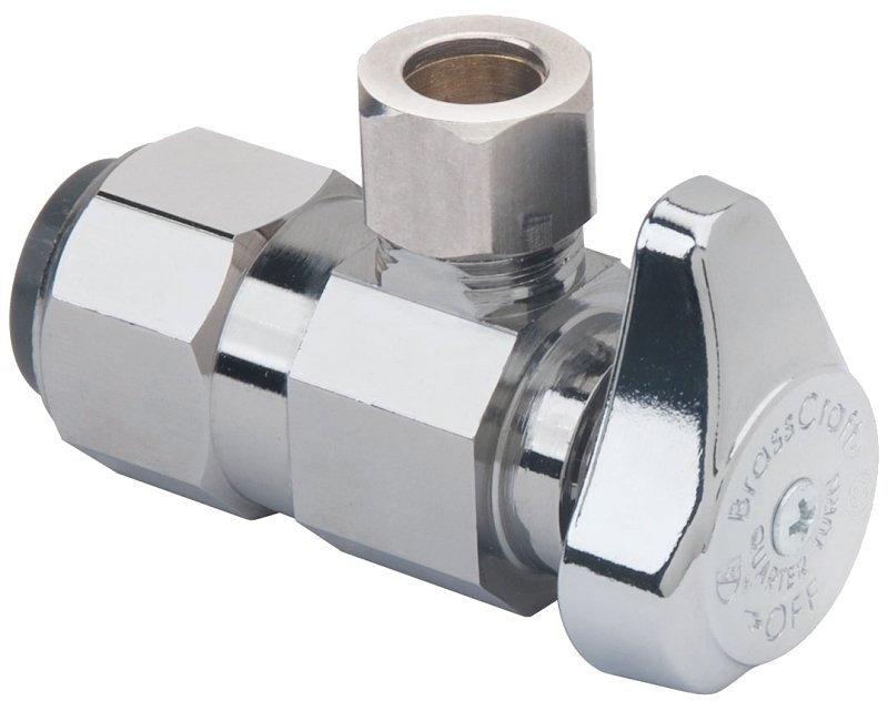 STOP VALVE ANG 1/2PX3/8OD COMP
