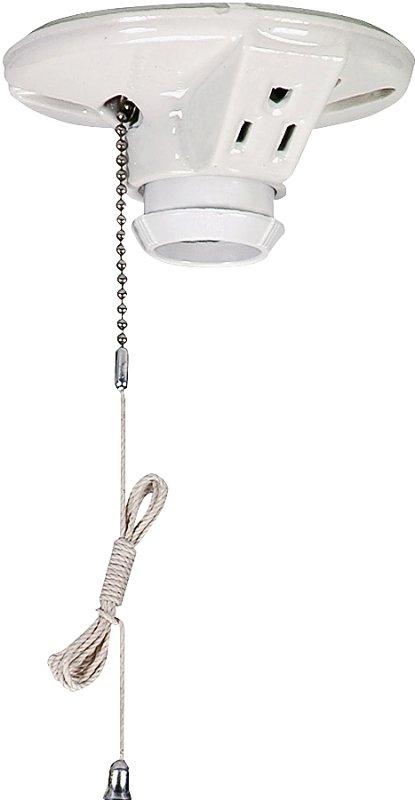 LAMPHOLDR W/OTLT WHT 660W 125V
