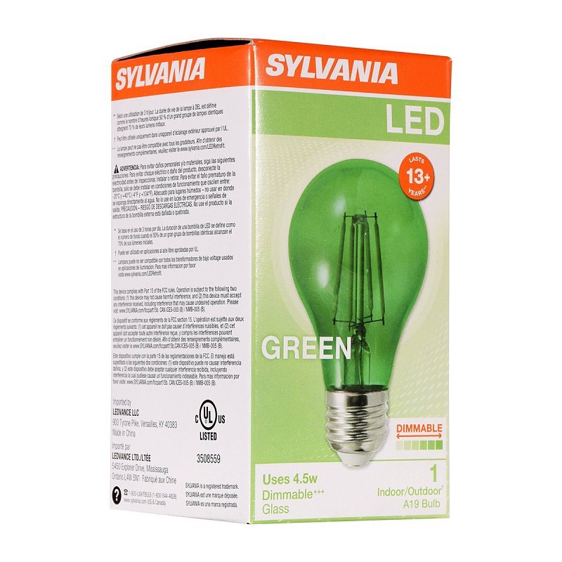 LED 4.5W A19 DIM MED GREEN    