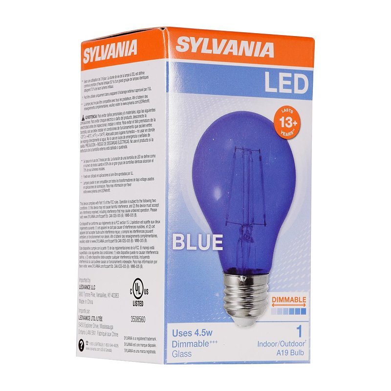 LED 4.5W A19 DIM MED BLUE     