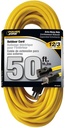 CORD EXT OUTDOOR 12/3X50FT YEL