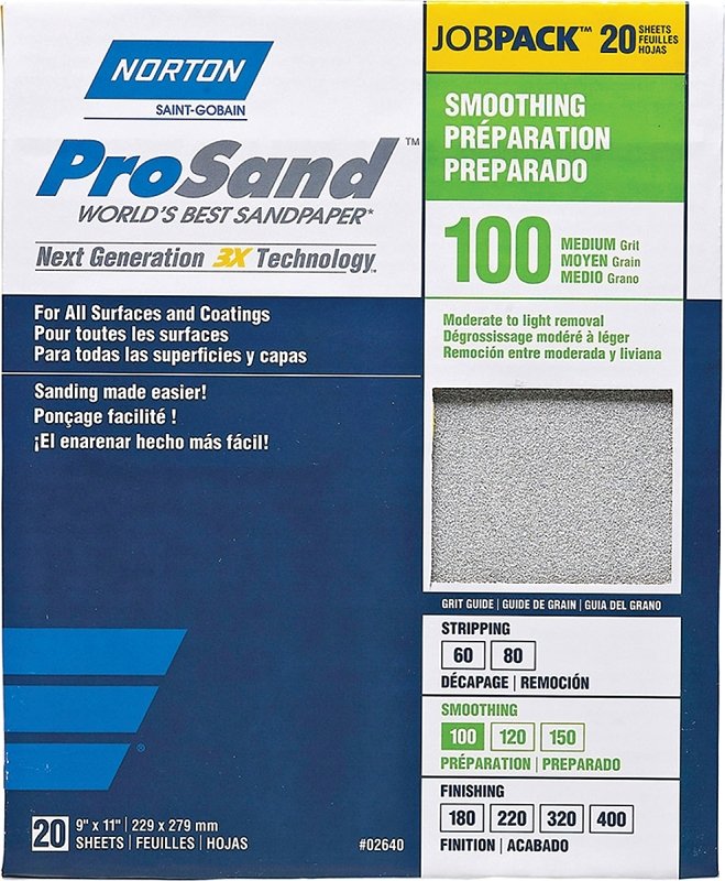 SANDPAPER AL OXD 100GRT 9X11IN