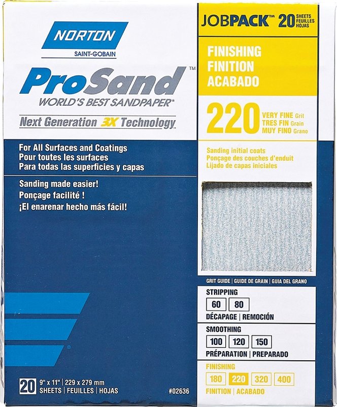 SANDPAPER AL OXD 220GRT 9X11IN