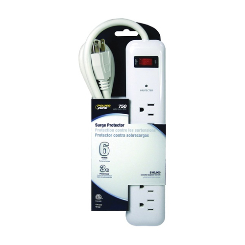 SURGE PROT 6OUT 750J WHITE    