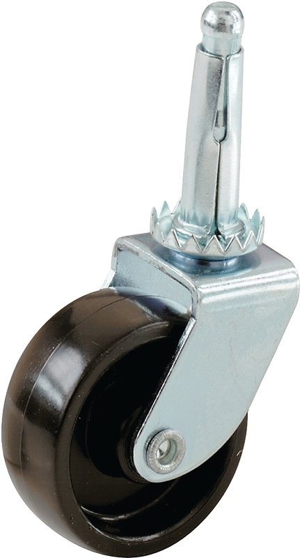CASTER SWVL STM-MT BLK 1-5/8IN