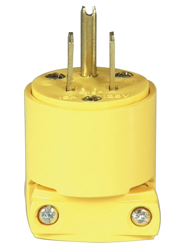 PLUG VINYL YEL 15A 125V       