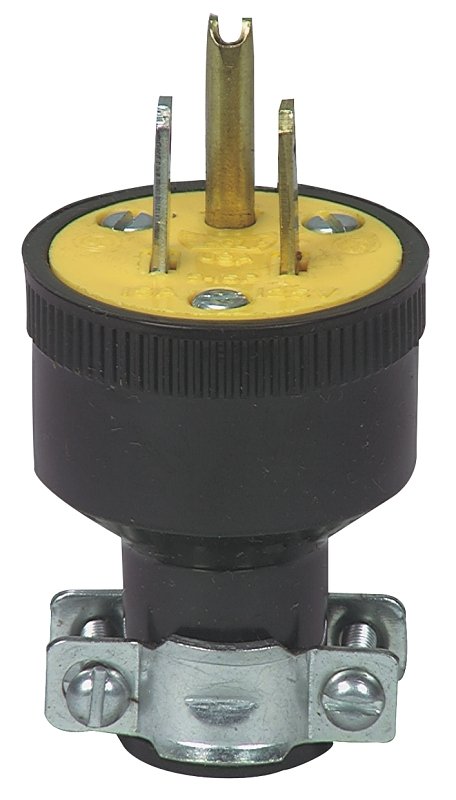 PLUG W/CRD CLMP BLK 15A 125V  