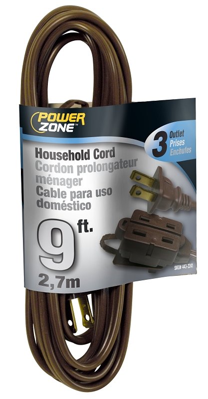 CORD EXT INDR 16/2SPTX9FT BRN 