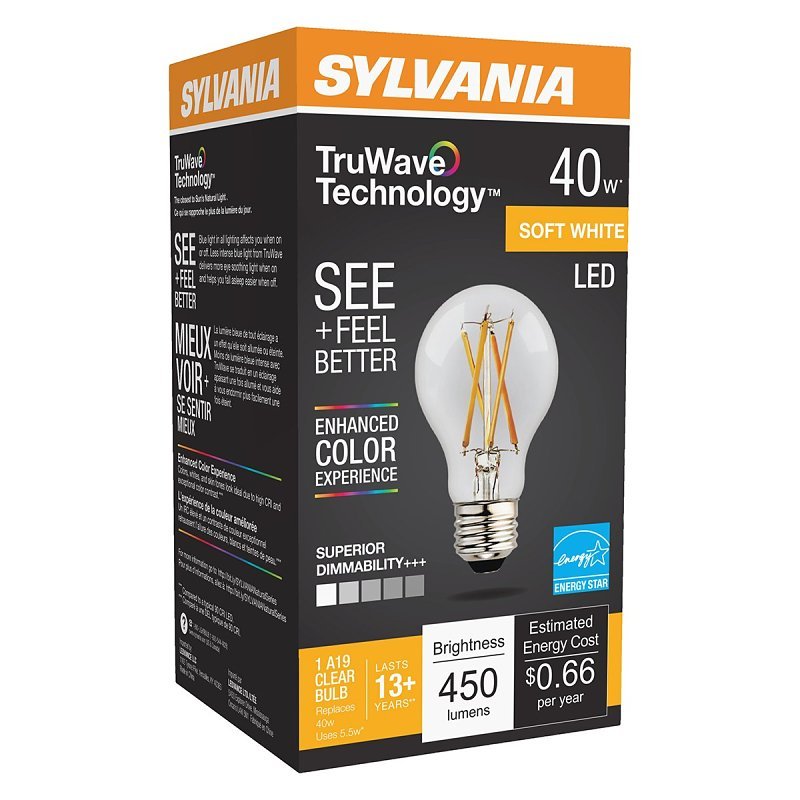 LED 5.5WA19 27K DIM CLR SFT WH