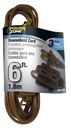 CORD EXT INDR 16/2SPTX6FT BRN 