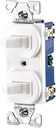 SWITCH 2TOGGLE 1P/1P GRD WHITE
