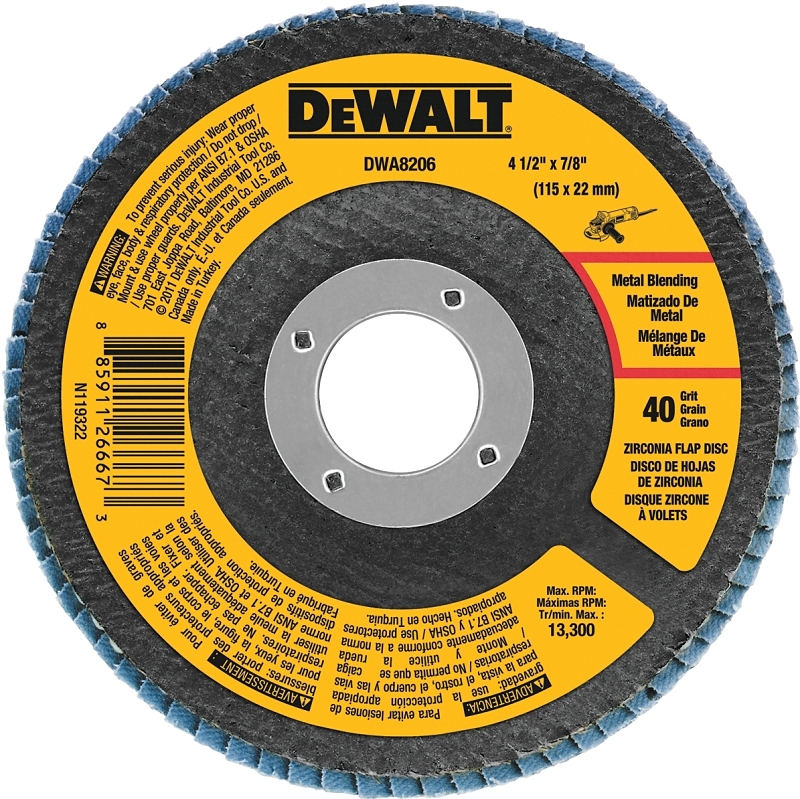 4-1/2 X 7/8 40 GRIT ZIRCONIA  