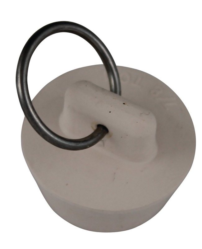 DRAIN STOPPER WHITE RUBB 7/8-1