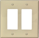 WALL PLATE 2GANG DECR MID IVRY