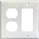 WALL PLT 2G RECPT/DECR STD WHT