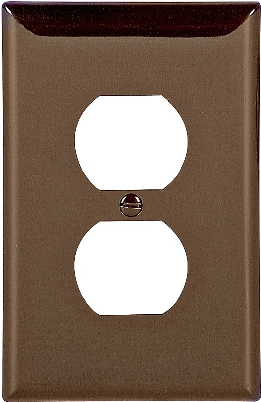 WALL PLATE 1GNG DPLX RECPT BRN