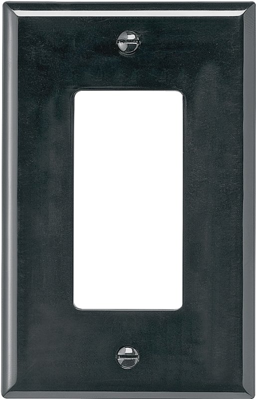 WALL PLATE 1 GANG DECR MID BLK
