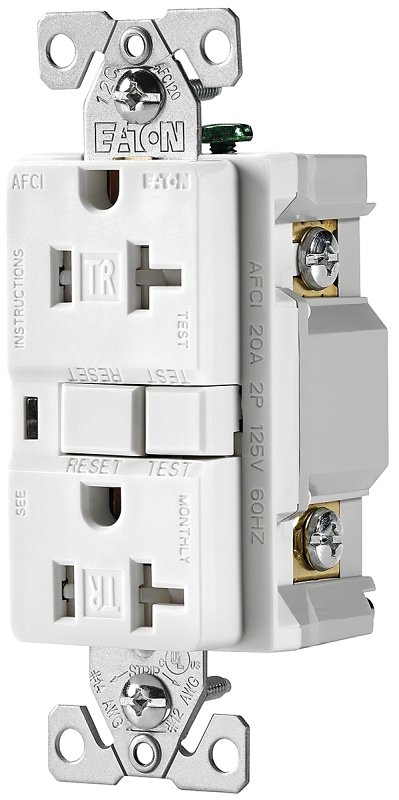 RCPT DPLX AFCI TR 20A/125V WH 