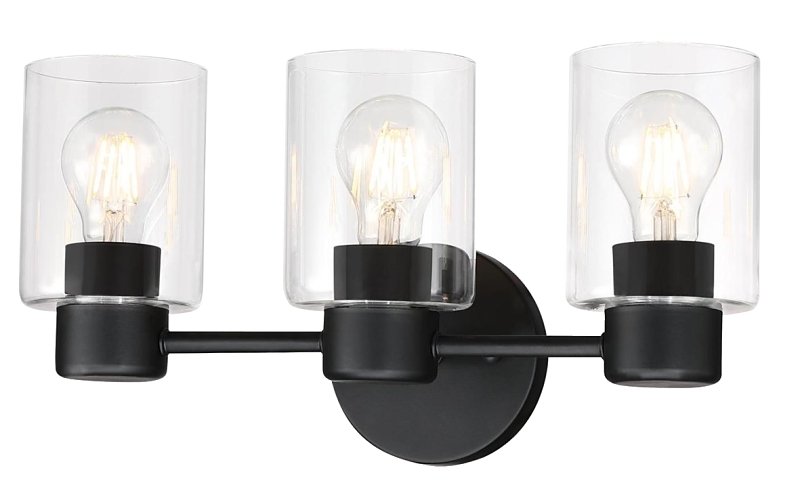 FIXTURE LIGHT 3LT WALL MAT BLK