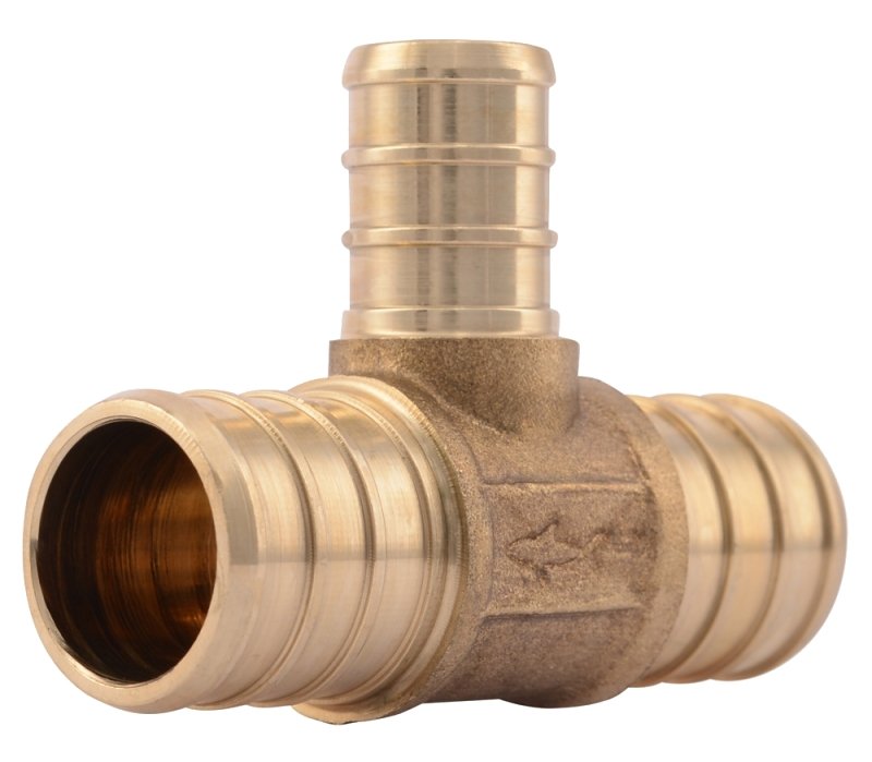 TEE BRASS PEX 3/4 X 3/4 X 1/2 