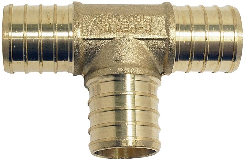 FITTING PEX 1 INCH TEE BRASS  
