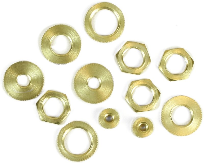LOCKNUTS ASSORTED SOLID BRASS 