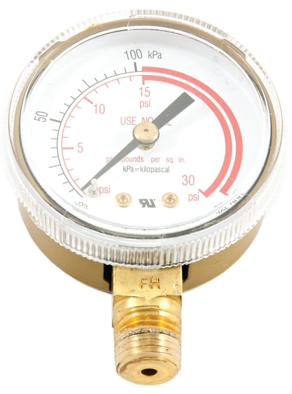 GAUGE 2IN ACETY LP 0-30 PSI   