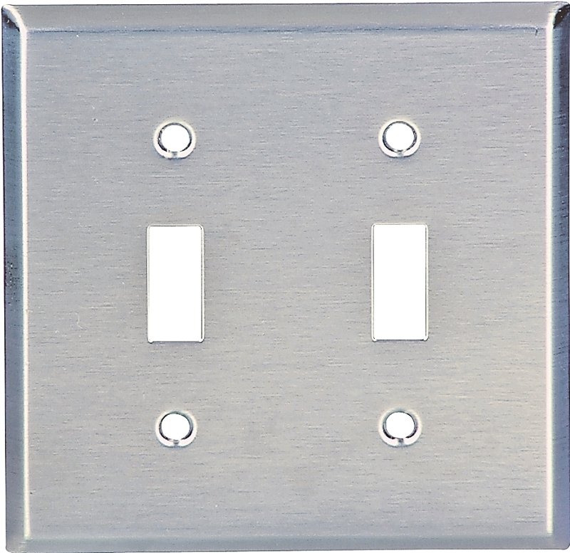 WALLPLATE 2 GANG STAINLESS STL
