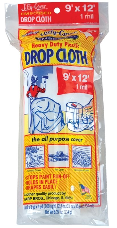 CLOTH DROP PLASTIC 1MIL 9X12FT