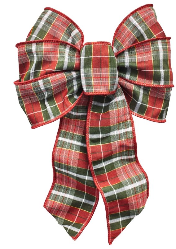 BOW W/GLD HGHLGHTS RED/GRN/WHT