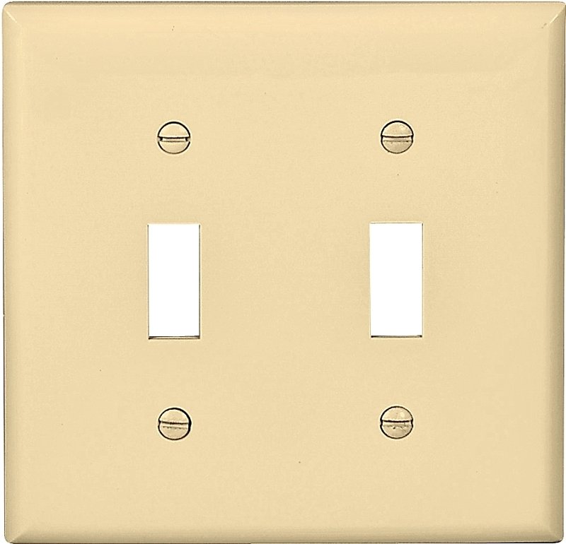 WALL PLATE 2 GANG TGL STD IVRY