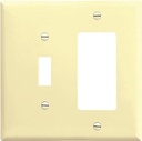 WALL PLATE TGL/RCKR 2GANG IVRY