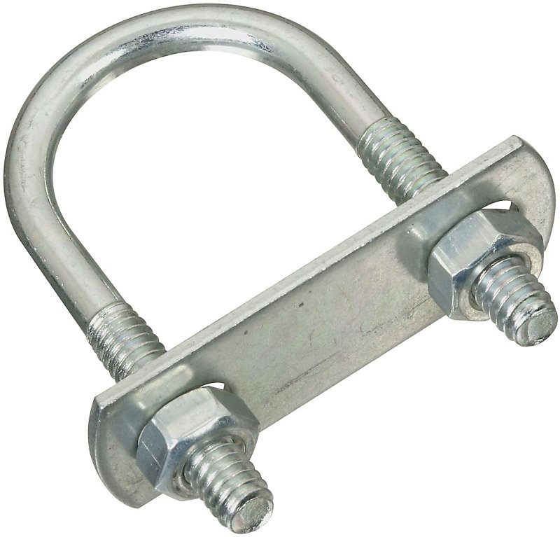 BOLT U W/NUT 1/4X1-1/8X2.25 ZN