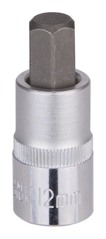 SOCKET HEX BIT 12MM 1/2DR MET 