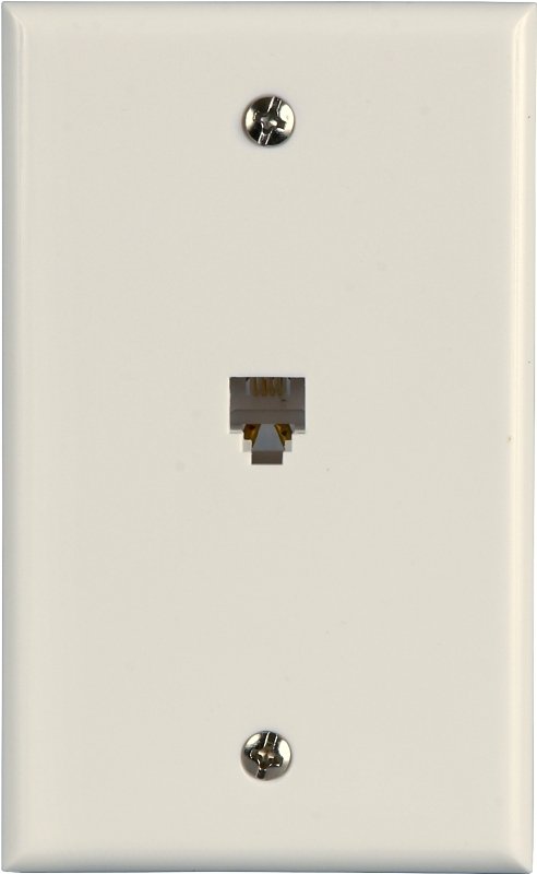 WALL JACK MODLR PHONE FLSH WHT