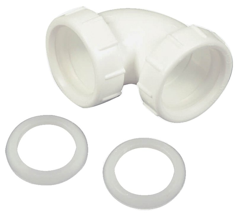 TUBE ELBOW 1-1/2IN 90DEG WHT  