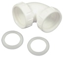 TUBE ELBOW 1-1/2IN 90DEG WHT  