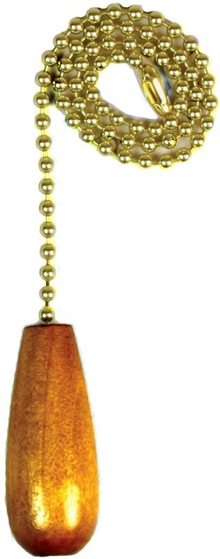 CHAIN PULL W/NAT WOOD CYL 12IN