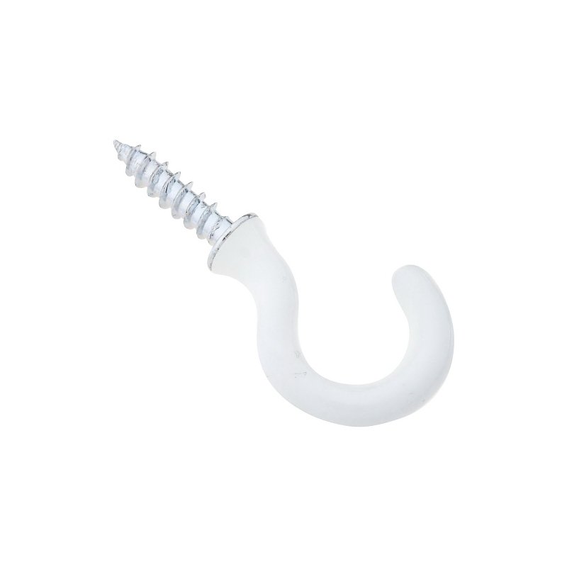 CUP HOOK WHITE VNYL CTD 3/4IN 