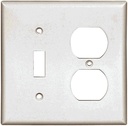 WALL PLATE 2G TGL/DUPL STD WHT