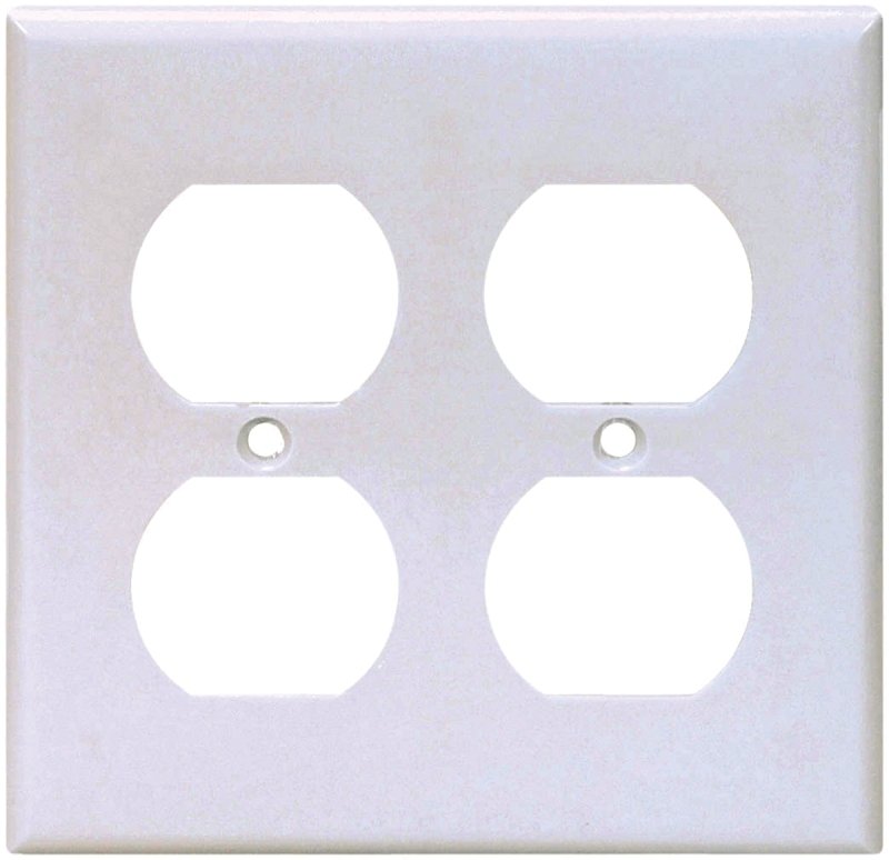 WALL PLATE 2GNG DPLX RECPT WHT