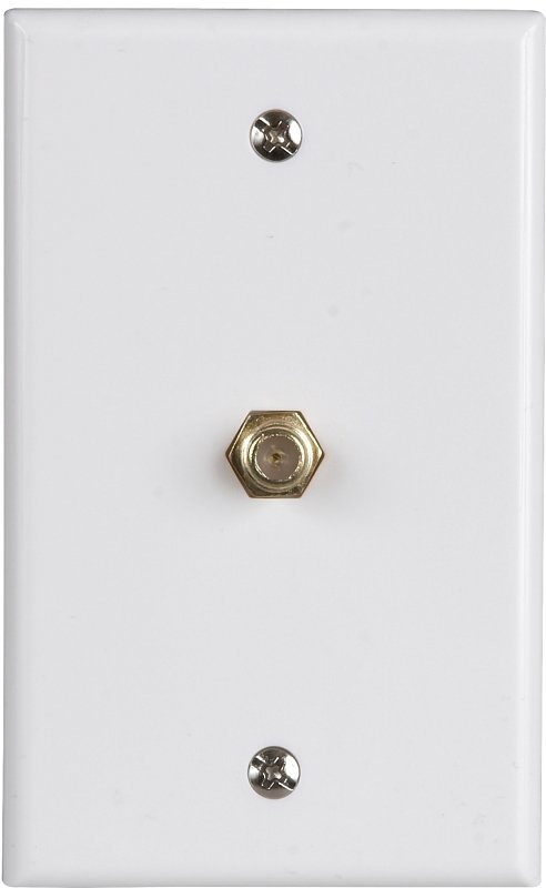 COAX CABLE WALL JACK WHITE    