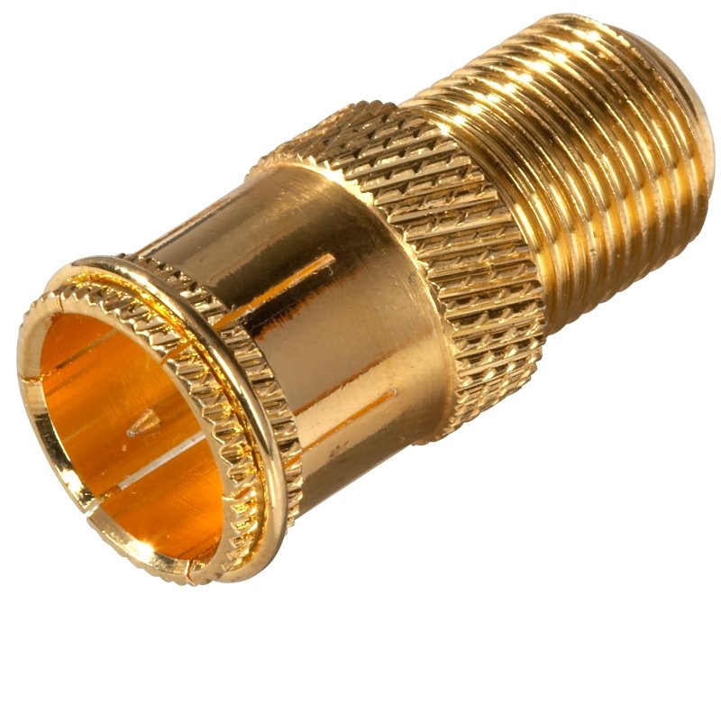 ADAPTER RG6 F-CONN QCK PLG GLD