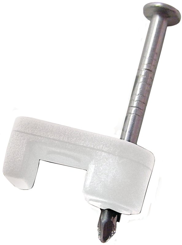 STAPLE COAX PLASTIC WHT 3/16IN