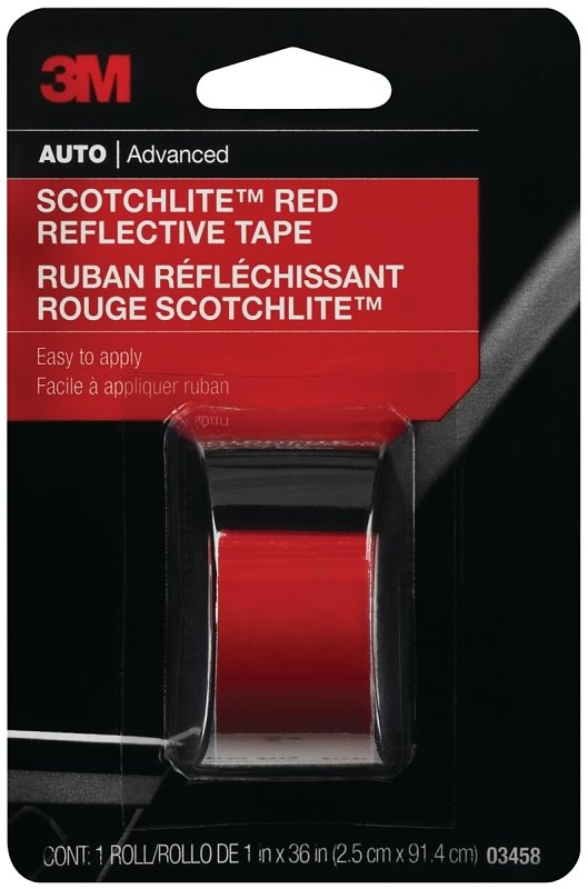 Red Reflective Safety Tape 1" x 36"